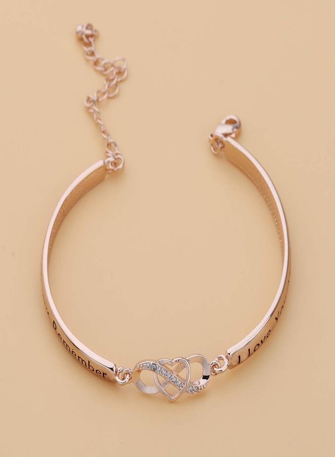 FEELMEM Mom Gifts Bracelet Always Remember I Love You Mom Infinity Love Heart Bracelet Mom Birthday Gifts from Daughter (gold-1) - Image 5