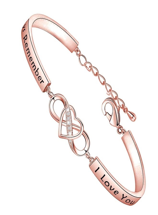FEELMEM Mom Gifts Bracelet Always Remember I Love You Mom Infinity Love Heart Bracelet Mom Birthday Gifts from Daughter (gold-1) - Image 1
