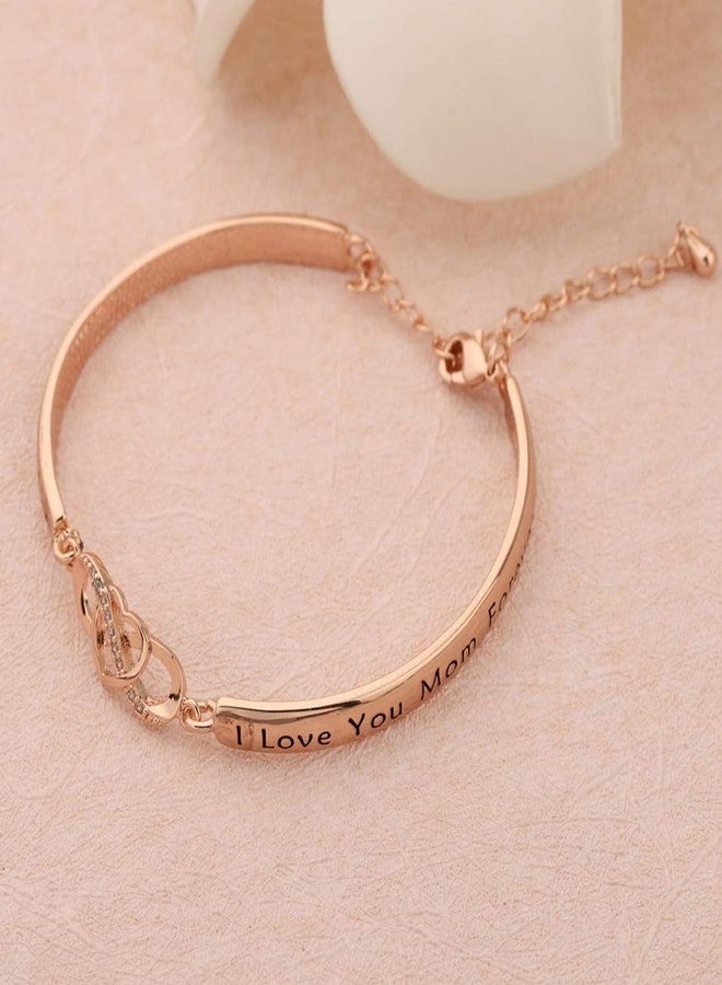 FEELMEM Mom Gifts Bracelet Always Remember I Love You Mom Infinity Love Heart Bracelet Mom Birthday Gifts from Daughter (gold-1) - Image 4