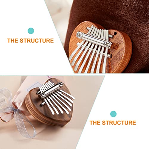 HEALLILY 8 Keys Mini Kalimba Piano Mini Finger Thumb Piano Portable Marimba Musical Thumb Piano Musical Instrument for Beginners Learners Students - Image 4