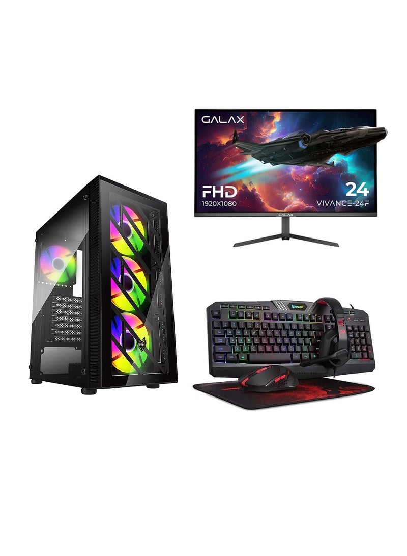GALAX CP BUDGET GAMING/WORKSTATION BUNDLE SET DESKTOP COMPUTER: CORE 12TH GEN PROCESSOR | RTX 3050 8GB | 16GB RAM | 1TB NVME/SATA SSD | Windows 11 BlackRGB - Image 1