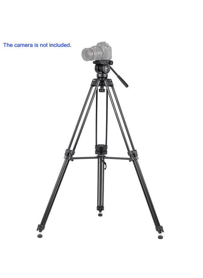 Kingjoy - KINGJOY VT-2500 Professional Mg-Al Alloy Video Photo Tripod Kit 360°Panorama Pan Fluid Ball Head for DSLR Camera Video Recorder DV Max Height 61 Inch Max Load 15KG - Image 1