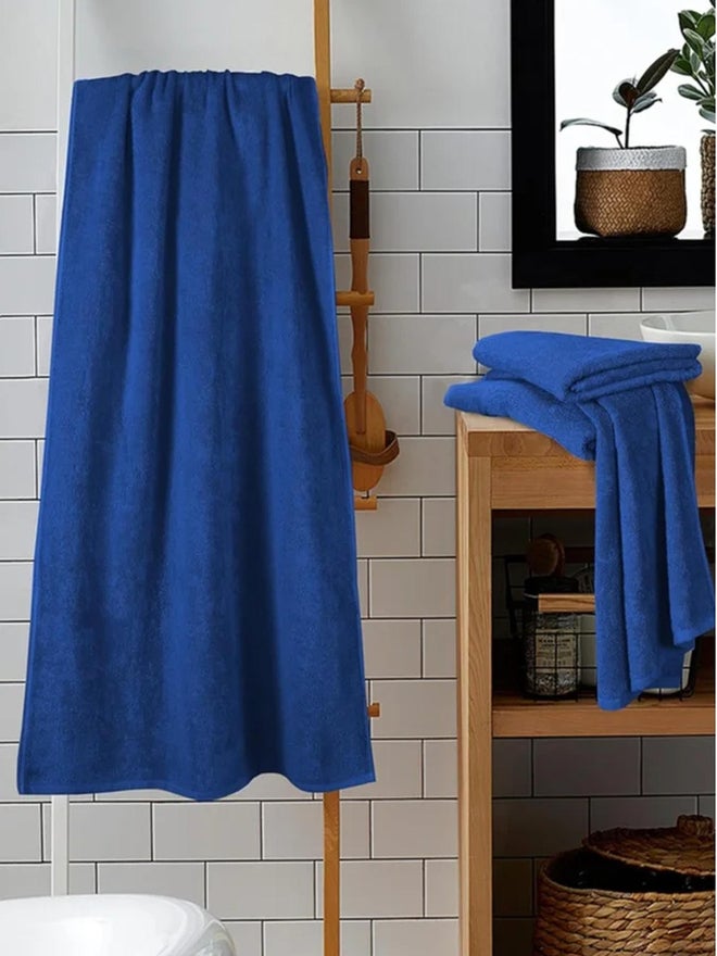 1CHASE Pack of 2 - Cotton Bath Towel, Blue 70x140cm - Image 2