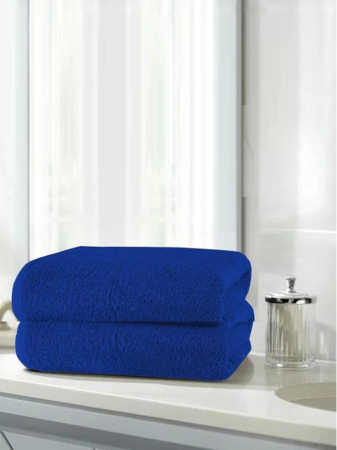 1CHASE Pack of 2 - Cotton Bath Towel, Blue 70x140cm - Image 3