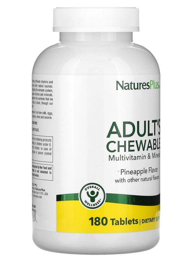 NaturesPlus Adult's Chewable Multivitamin & Mineral Pineapple 180 Tablets - Image 2