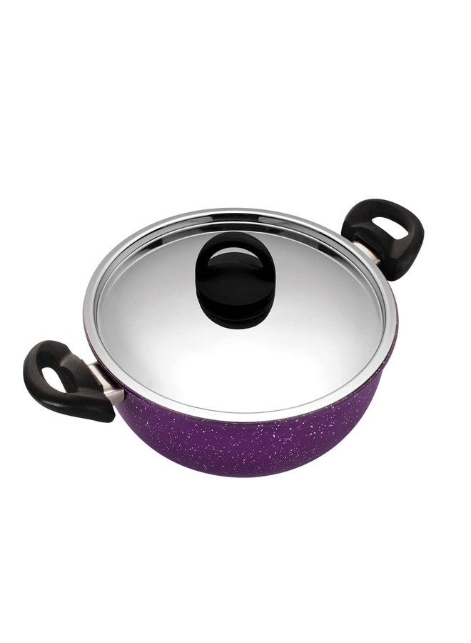 Alda Non Stick Cookware Set 4-Piece (Wok with Lid, Fry Pan, Crepe Pan) - Plum 3mm Induction Friendly | 1 Year Warranty - Image 3