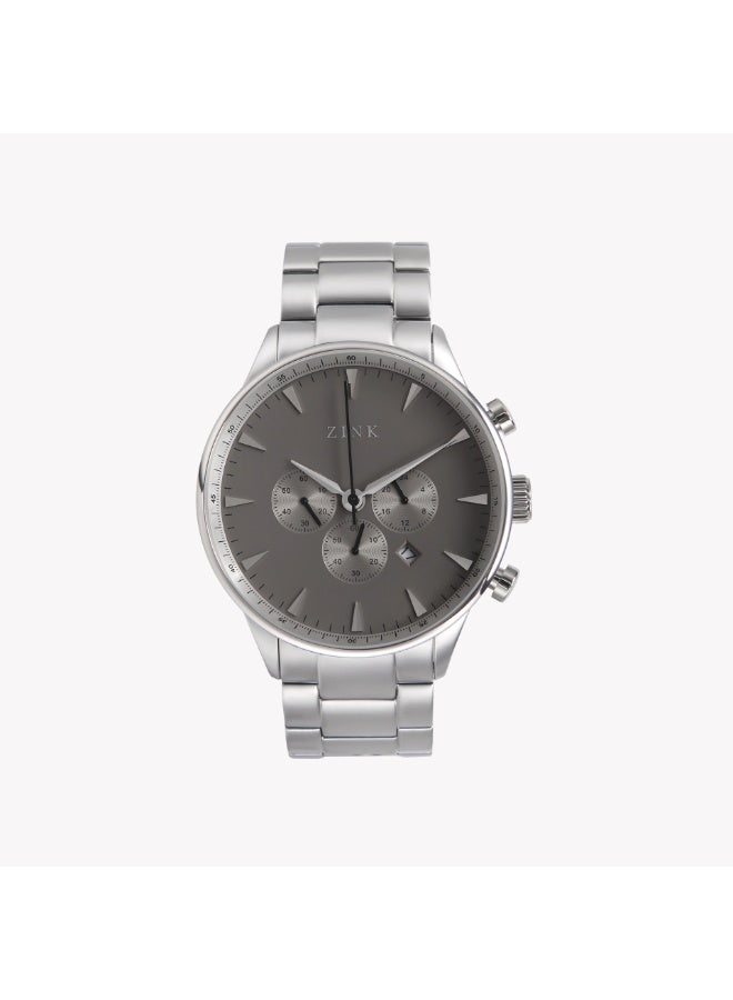 زنك ساعة زينك للرجال من الفولاذ المقاوم للصدأ فضية | ZK127G2SS-36 - Image 1