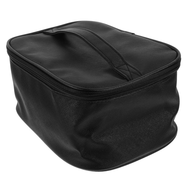 Artificial Leather Cosmetic Travel Bag Toiletry Organizer Black - Image 2