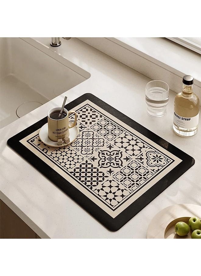 Arabest Coffee Maker Mat, Absorbent Dish Drying Mat, Non-slip Rubber Mat, Easy to Clean, Counter Protector Spill Mat, For Kitchen Counter Coffee Bar Accessories 40x30cm  - Image 2
