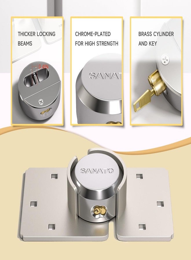 SANATO Hidden Shackle Padlocks Keyed Alike Padlocks, Solid Steel Trailer Door Locks for Cargo, Safety Van Lock (2 Packs with 4 Keys with Hasp) - Image 4