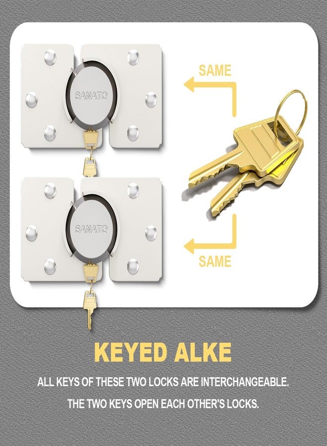 SANATO Hidden Shackle Padlocks Keyed Alike Padlocks, Solid Steel Trailer Door Locks for Cargo, Safety Van Lock (2 Packs with 4 Keys with Hasp) - Image 5