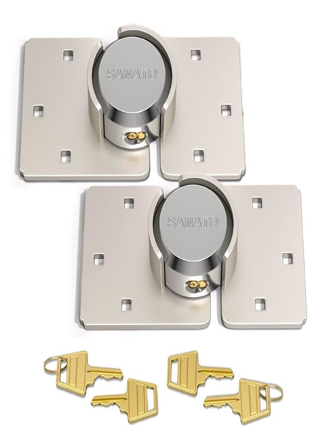 SANATO Hidden Shackle Padlocks Keyed Alike Padlocks, Solid Steel Trailer Door Locks for Cargo, Safety Van Lock (2 Packs with 4 Keys with Hasp) - Image 1