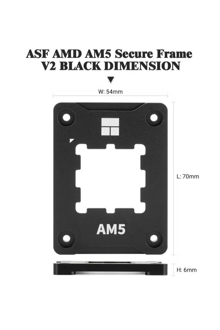 ثيرمالرايت حامل وحدة المعالجة المركزية ASF Black V2 AM5 ، إطار أمان ثابت AM5 ، إطار تثبيت تصحيحي مضاد للانحناء AM5 ، إطار اتصال AM5 مضاد للانحناء ، معيار مبرد وحدة المعالجة المركزية ، أسود - Image 2