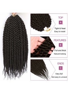 Admutty Havana Twist Crochet Hair 6 Packs 22 inch Crochet Braids Senegalese Twist crochet Hair Jumbo Havana Twist Crochet Braids(4#)  - Image 2