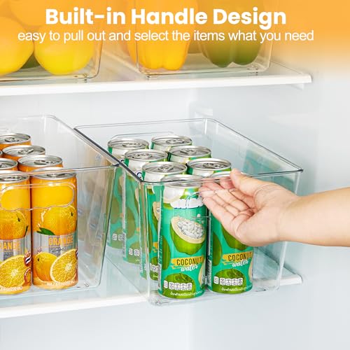 YIHONG Clear Pantry Storage Organizer Bins, 10 Pack Plastic Food Storage Bins with Handle for Kitchen,Refrigerator, Freezer,Cabinet Organization and Storage - Image 5