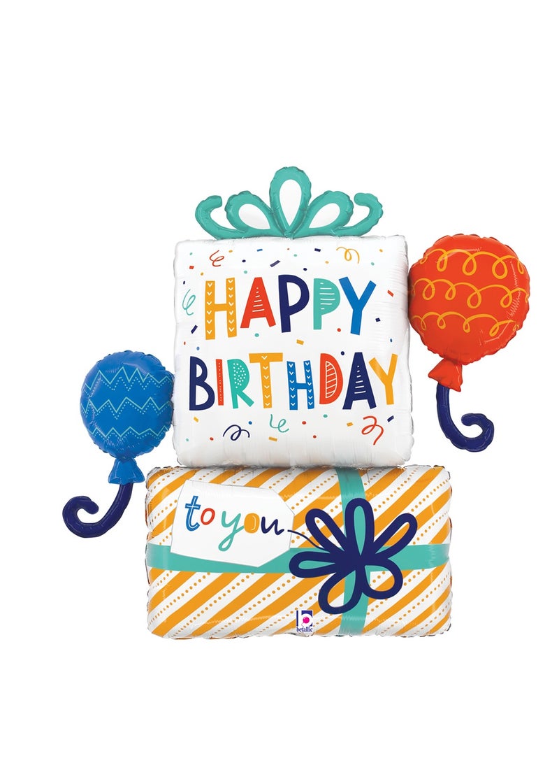 Betallic 35" Foil Balloon Birthday Gift Balloons - Image 1