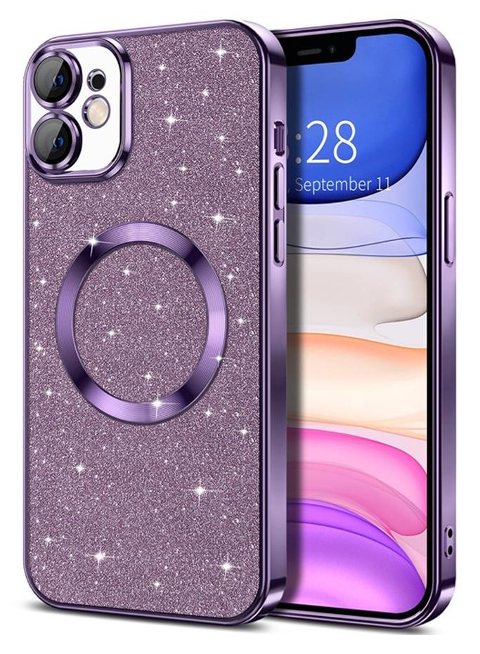 شيبشيب غطاء ايفون 11 باللمعان، غطاء هاتف شفاف مغناطيسي مع حامي لعدسة الكاميرا [متوافق مع MagSafe] ترتر بريق مطلي ورقيق وناعم من البولي يوريثين الحراري، غطاء واقي من الصدمات للنساء والبنات - Image 1