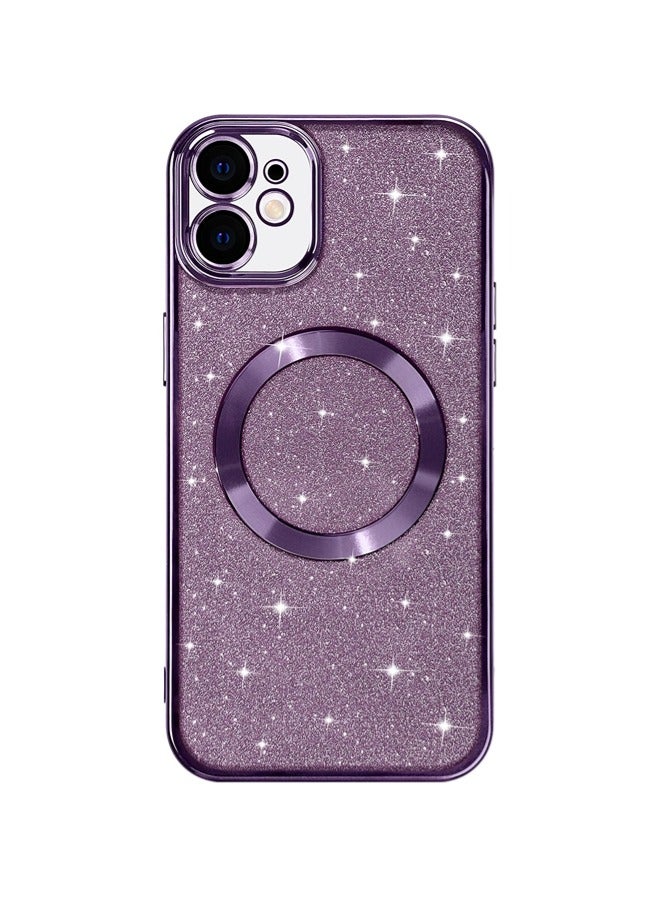 ShebSheb iPhone 11 Case Glitter, Clear Magnetic Phone Cases with Camera Lens Protector [Compatible with MagSafe] Bling Sparkle Plating Soft TPU Slim Shockproof Protective Cover Women Girls  - Image 3