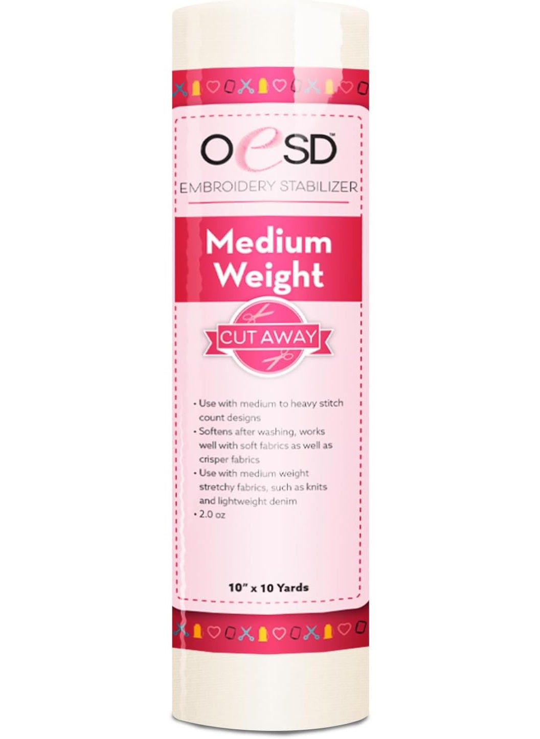 OESD OESD Medium Weight Cut Away Embroidery Stabilizer 10 x 10 Yd Roll  - Image 1