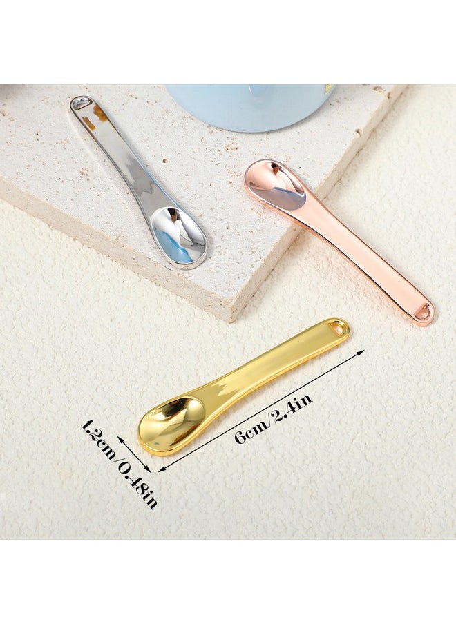 Prasacco 3 Pcs Skincare Spatula Metal Makeup Spatula Mini Cosmetic Spatula Small Scoops Facial Applicator Tool Beauty Spatula For Face Mask Eye Cream Lotions Moisturizers  - Image 2