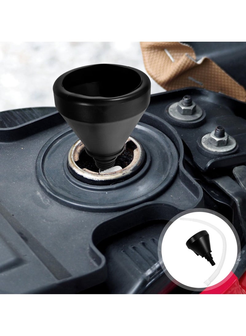 Long Neck Refueling Funnel, Car Accessory Spill Saver, Oil Funnel Spill Saver Radiator Funnel Anti-Splash Square Shape Petrol Funnel Automotive Motorcycle Refueling Tool for Most Gas Tanks Fuel Funnel - Image 3