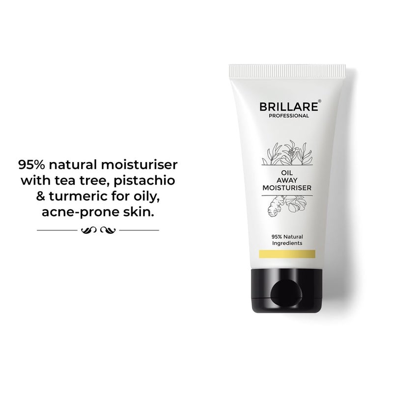 Brillare Professional Oil Away Natural Moisturiser With Tea Tree and Turmeric For Oily Acne Prone Skin 50 ML - Image 2