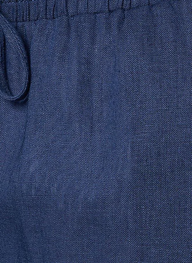 سبلاش فيڤ Basic Relaxed Fit Mid Rise Linen Blend Wide Leg Trousers