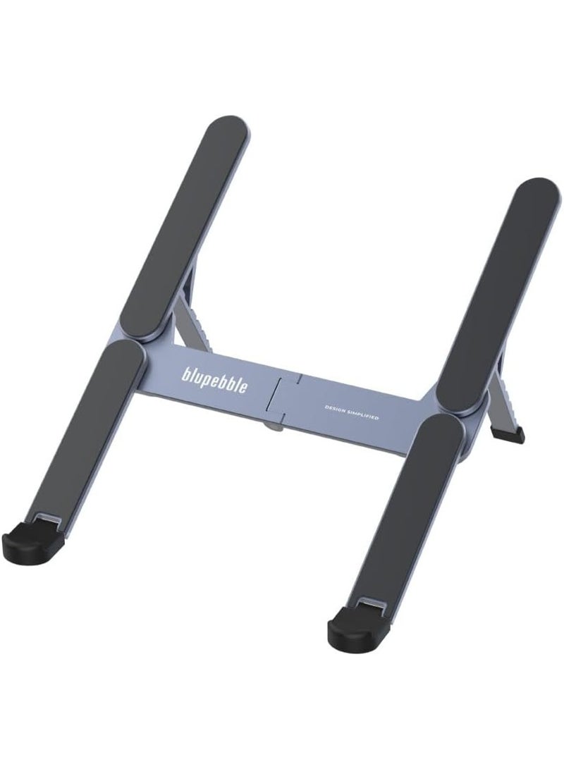 blupebble FlexiStand Foldable Aluminum Laptop Stand | Adjustable & Portable Ergonomic Riser for MacBook, Dell, HP, Lenovo & More | Heat Dissipation, Anti-Slip Design - Image 1