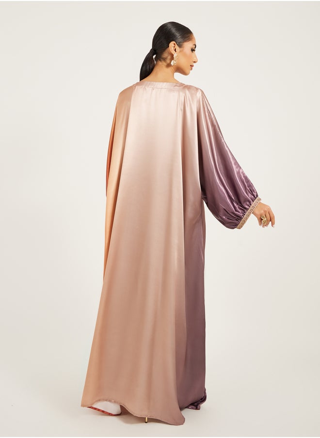 Maxim Creation Embroidered Detail Ombre Jalabiya  - Image 5