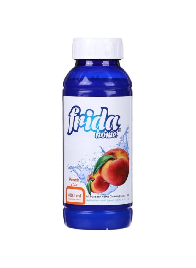 Cleaner, deodorizer, and disinfectant for all floors and household surfaces with peach scent, multipurpose, 480 ml