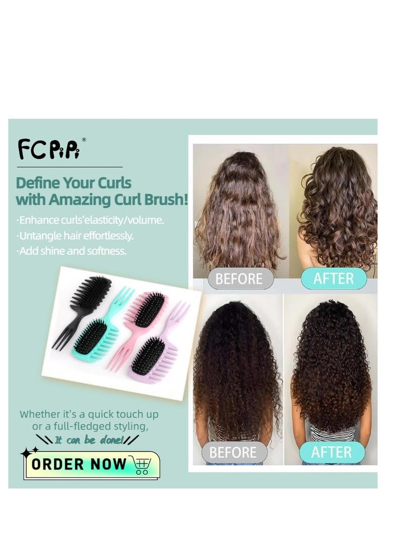 Generic - "Curly Hair Styling Brush – Detangling Brush for Wet & Dry Hair, Essential Tool for Defining & Shaping Perfect Curls (Random Colors)" - Image 1