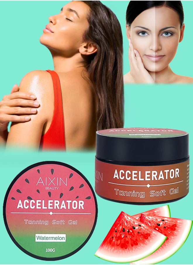 AIXIN 100g Accelerator Tanning Soft Gel Accelerator Tanning Cream Self Tanner Gel for Skin Tanning Intensive Tan boosting Butter Brown Natural Tan Skin Tanning Lotion Tanning Moisturizer  - Image 1