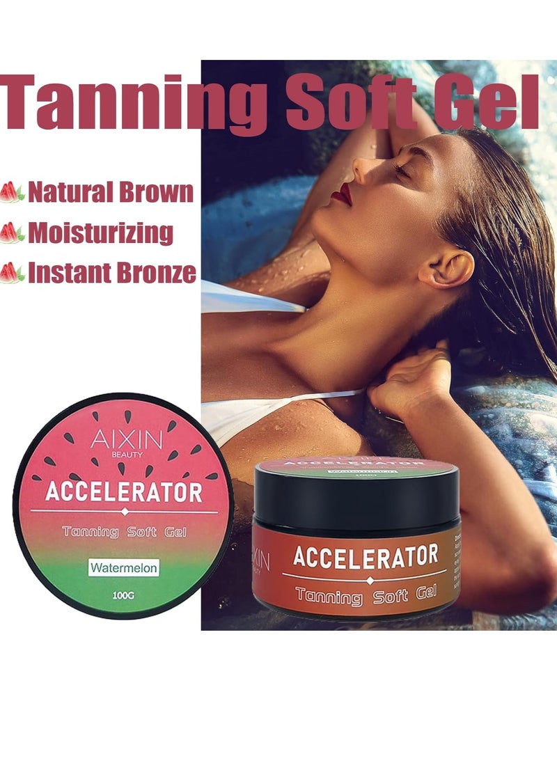AIXIN 100g Accelerator Tanning Soft Gel Accelerator Tanning Cream Self Tanner Gel for Skin Tanning Intensive Tan boosting Butter Brown Natural Tan Skin Tanning Lotion Tanning Moisturizer  - Image 2
