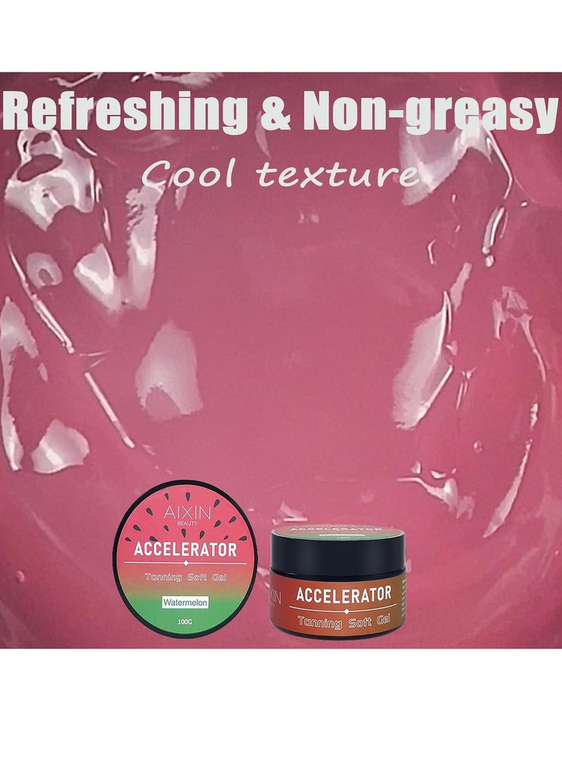 AIXIN 100g Accelerator Tanning Soft Gel Accelerator Tanning Cream Self Tanner Gel for Skin Tanning Intensive Tan boosting Butter Brown Natural Tan Skin Tanning Lotion Tanning Moisturizer  - Image 5