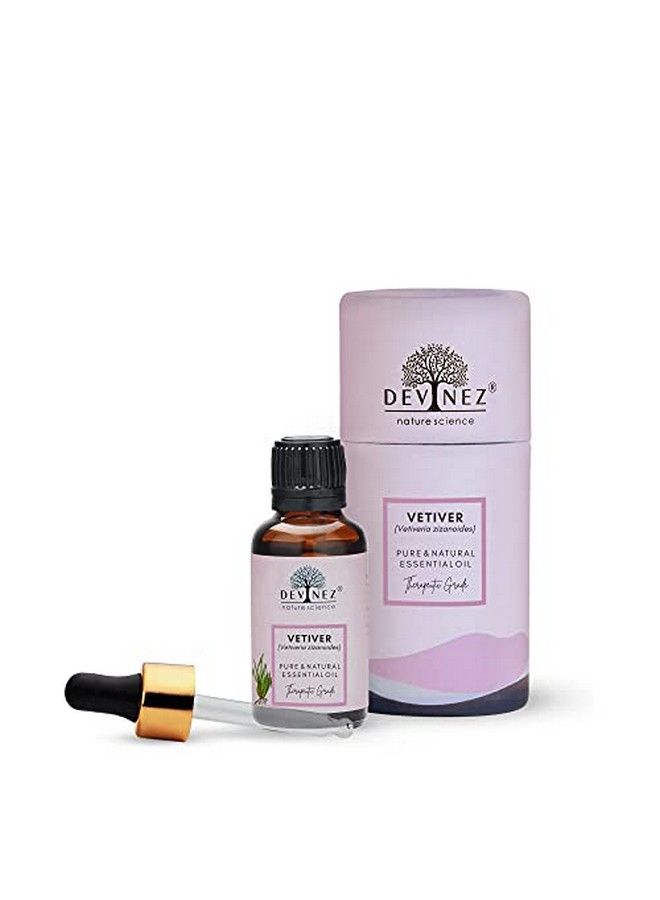 Devinez Vetiver Essential Oil 100% Pure Natural & Undiluted 50Ml In Glass Bottle Antiinflammatory Antiseptic Improves Immunity Clears Acne And Boosts Skin Health Reduce Tension - Image 1