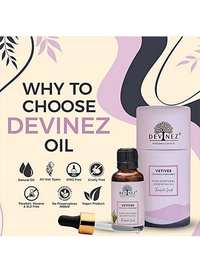 Devinez Vetiver Essential Oil 100% Pure Natural & Undiluted 50Ml In Glass Bottle Antiinflammatory Antiseptic Improves Immunity Clears Acne And Boosts Skin Health Reduce Tension - Image 4
