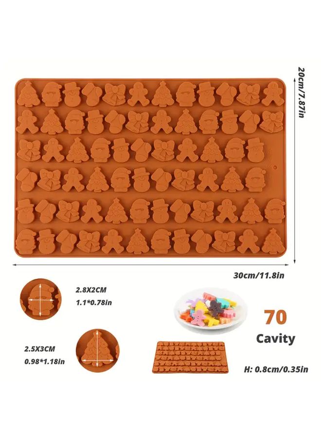 2pcs Christmas Chocolate Candy Molds Food Grade Silicone Baking Molds For Cake Decor - Image 3