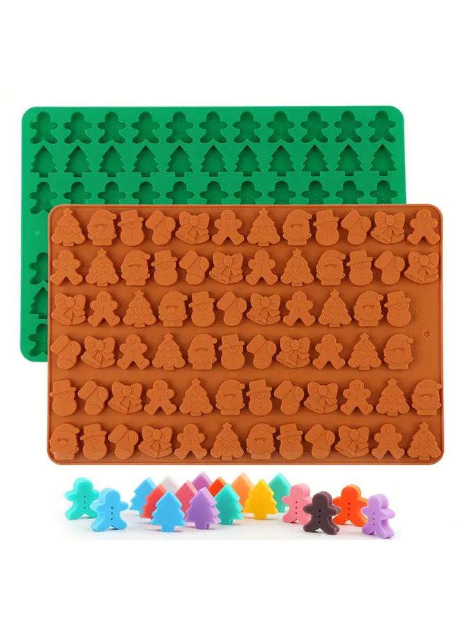 2pcs Christmas Chocolate Candy Molds Food Grade Silicone Baking Molds For Cake Decor - Image 2
