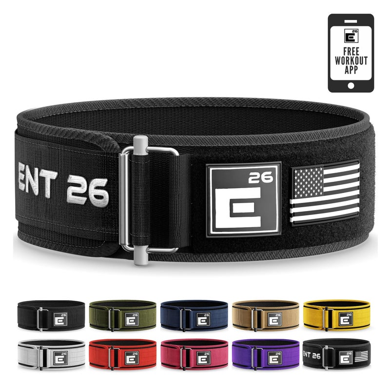 Element 26 Self-Locking Weight Lifting Belt, Premium Weightlifting Belt for Serious Functional Fitness, Power Lifting, Training Belts Men and Women (Extra Large, Black Custom Patch) (BLT-BLK-CP-US) - Image 1