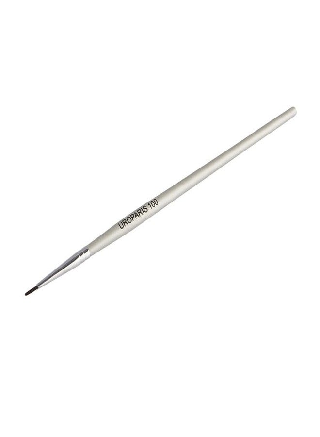 UROPARIS 100 Eyeliner Brush For Makeup | Slim & Sparse-Tipped Brush with Wooden Handle | Synthetic Bristles, Brass Accents - Silver (1 Piece) - Image 2