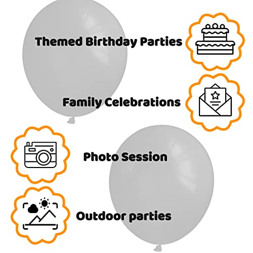 KUULBELA 110pcs Black Balloon 12 inch, Black Latex Balloons for Birthday Party Baby Shower Wedding(with 2 Ribbons). - Image 3