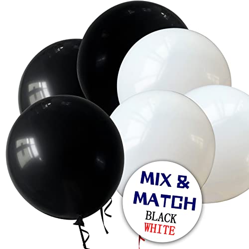 KUULBELA 110pcs Black Balloon 12 inch, Black Latex Balloons for Birthday Party Baby Shower Wedding(with 2 Ribbons). - Image 5