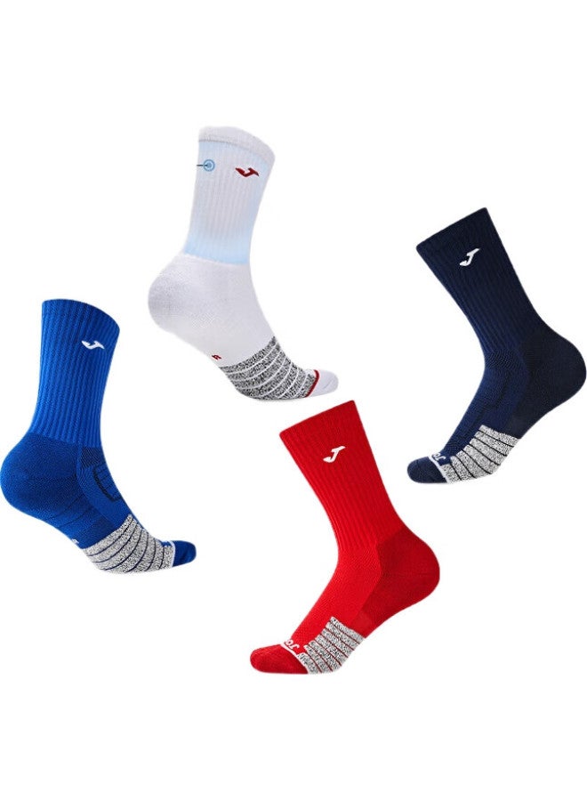 Joma High Tube Volleyball Socks Running Training Basketball Badminton Breathable Sweat-Absorbing Shock-Absorbing Towel Socks Red M - Image 3