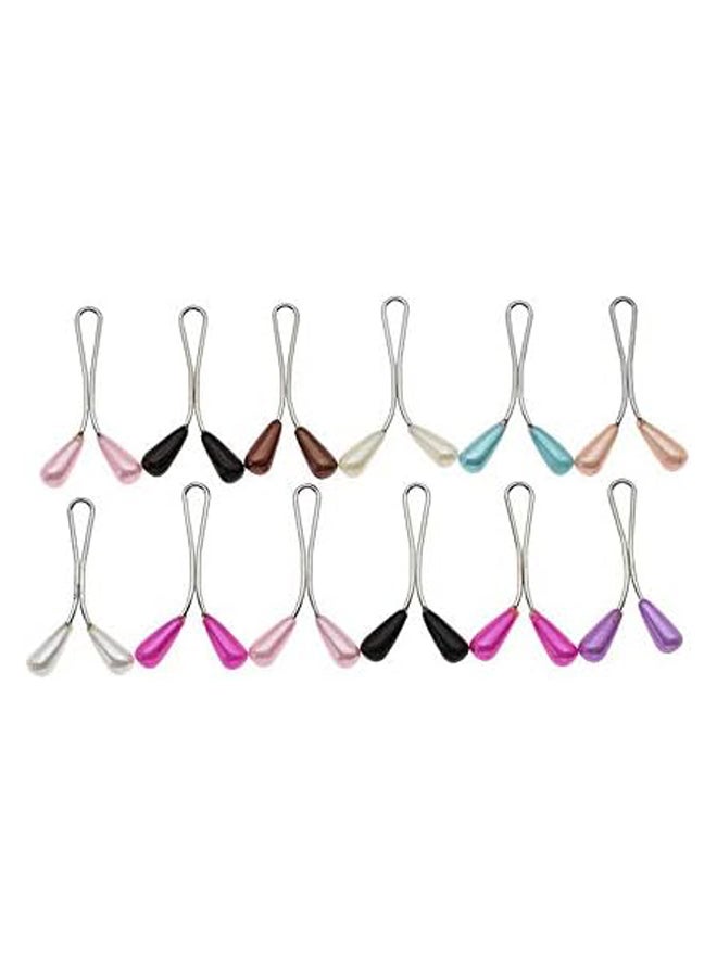 12Pcs Muslim Hijab Pearl Brooch Safety Scarf Pins - Image 2