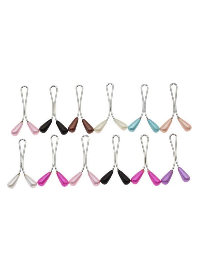 12Pcs Muslim Hijab Pearl Brooch Safety Scarf Pins - Image 4