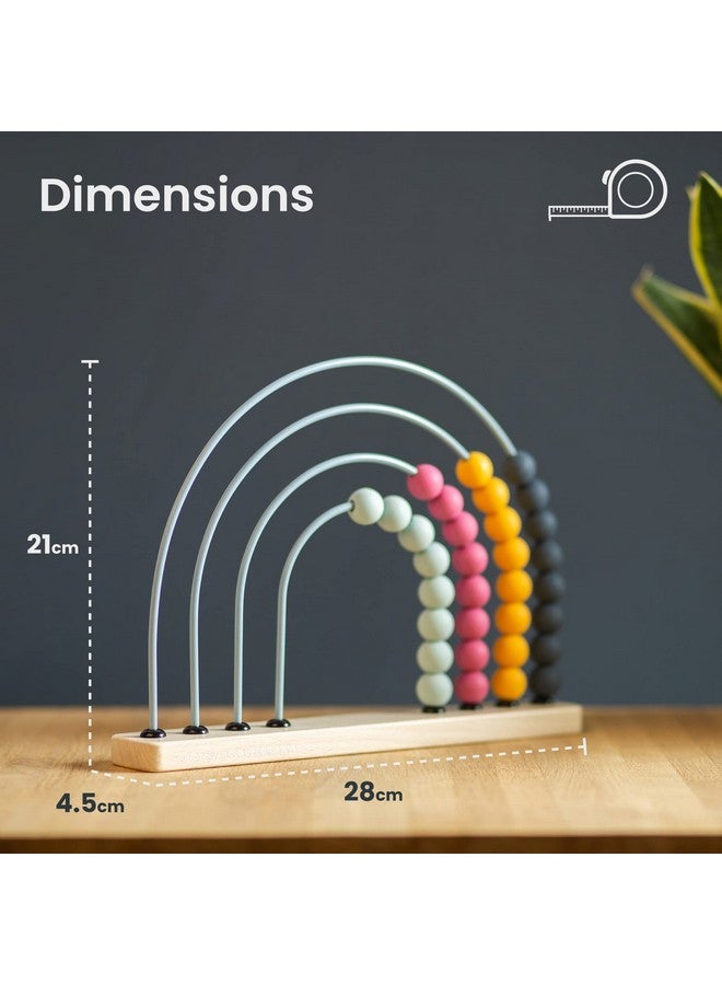 Bigjigs Toys ألعاب بيججيجز - أباكوس قوس قزح معتمد من FSC - أباكوس خشبي صديق للبيئة للأطفال والرضع، 32 خرزة سيليكون من الدرجة الغذائية، ألعاب تنمية مبكرة ونشاط، ألعاب عد ذات جودة - Image 3