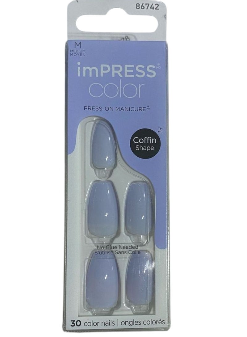 KISS imPRESS Color Press-on Manicure IMC509C CLOUDLESS 30 color nails Coffin Shape - Image 3