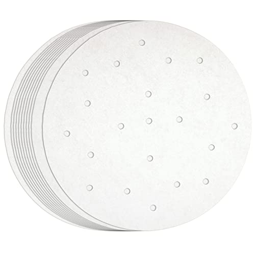 Juvale Air Fryer Liners Disposable - 8-Inch White, 100 Pack - Air Fryer Parchment Paper Liners & Sheets for Basket & Oven - Nonstick Steamer Paper & Accessories - Heat-Resistant to 428°F - Image 1