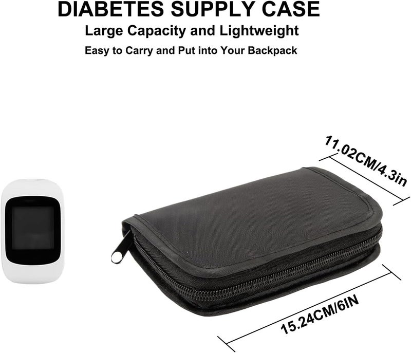 BUBM Diabetes Supply Case Diabetic Organizer Carrying Case Kit Portable Diabetes Testing Kit Case Blood Glucose Meter Storage Bagonly case - Image 4