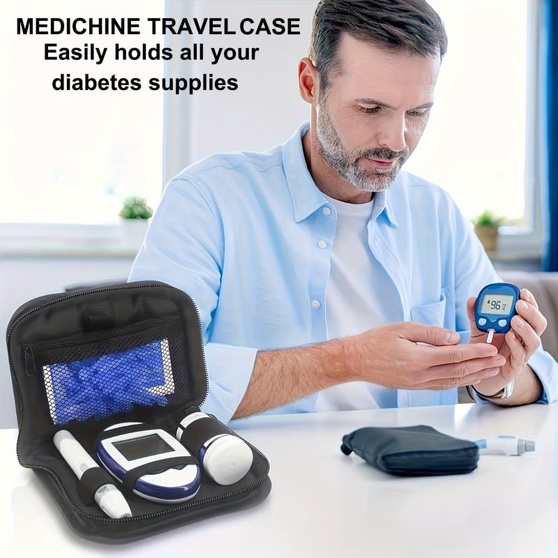 BUBM Diabetes Supply Case Diabetic Organizer Carrying Case Kit Portable Diabetes Testing Kit Case Blood Glucose Meter Storage Bagonly case - Image 5